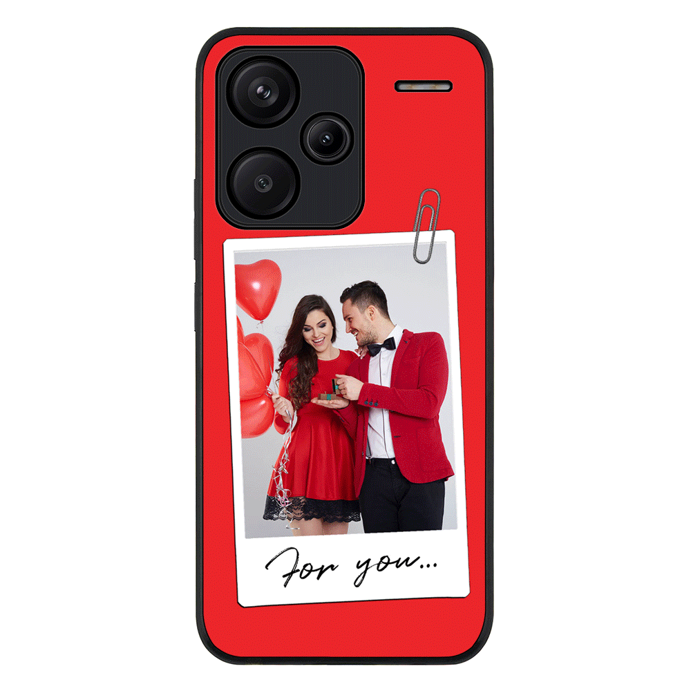 Redmi Note 13 Pro Plus / Rugged Black Personalized Polaroid Photo Valentine, Phone Case - Redmi - Stylizedd.com