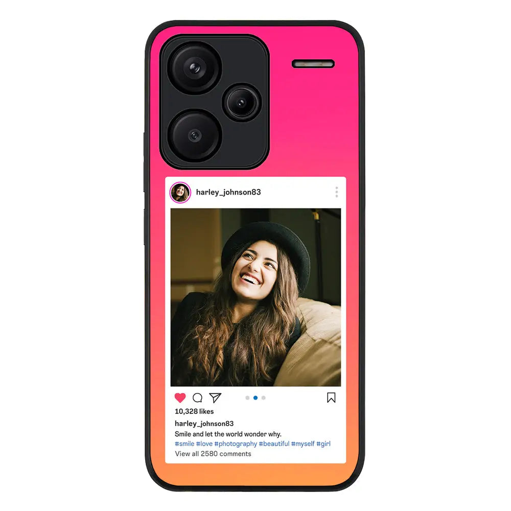 Redmi Note 13 Pro Plus / Rugged Black Custom Photo Instagram Post Template, Phone Case - Redmi - Stylizedd.com