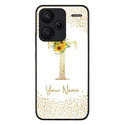 Redmi Note 13 Pro Plus / Rugged Black Floral Mandala Initial Phone Case - Redmi - Stylizedd.com