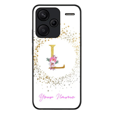Redmi Note 13 Pro Plus / Rugged Black Floral Initial Phone Case - Redmi - Stylizedd.com