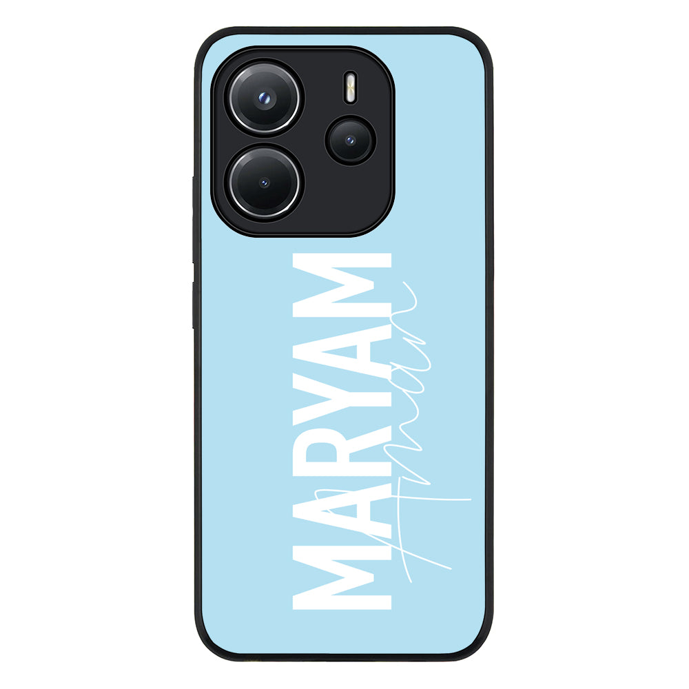 Redmi Note 14 4G / Rugged Black Personalized Name Vertical, Phone Case - Redmi - Redmi - Stylizedd.com