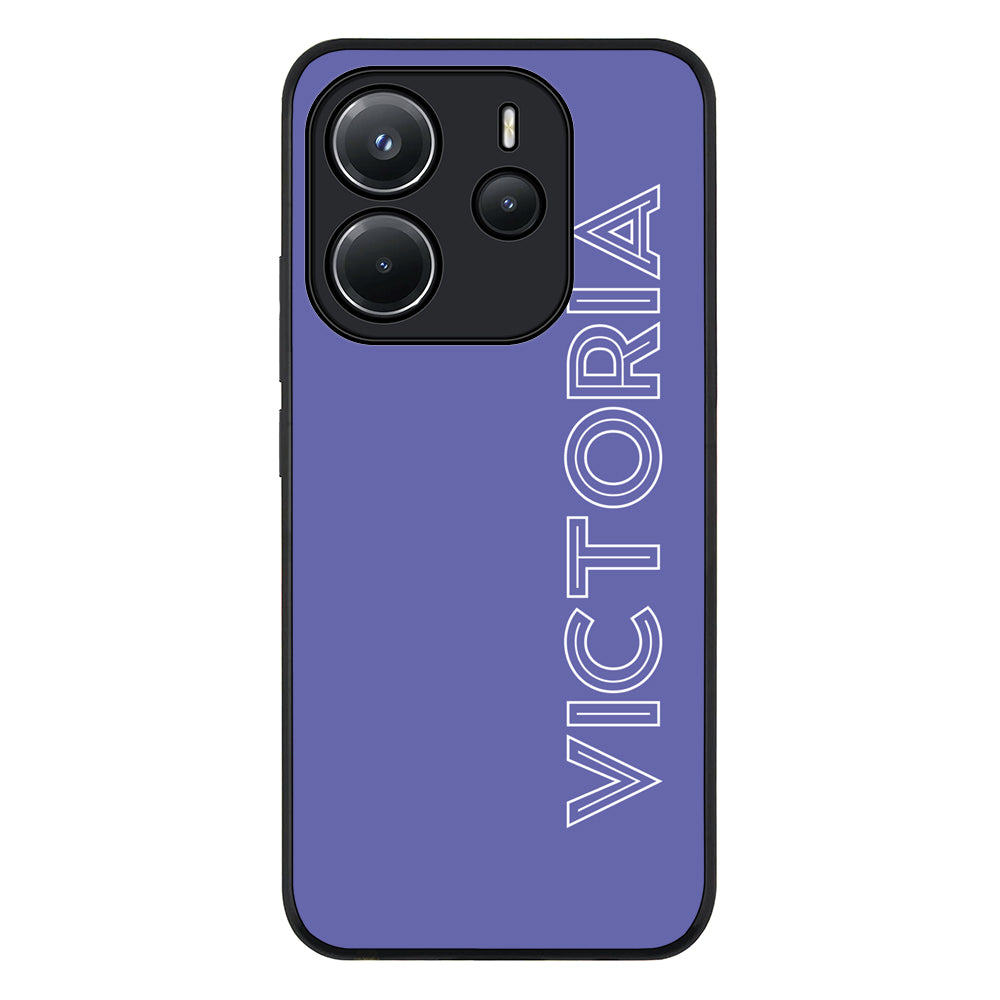 Redmi Note 14 4G / Rugged Black Personalized Name, Custom Phone Case - Redmi - Stylizedd.com