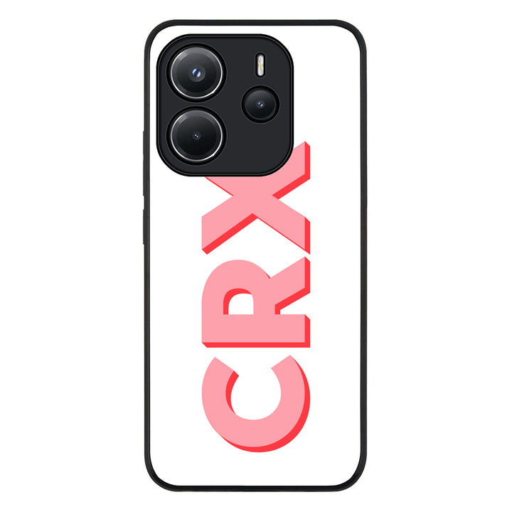 Redmi Note 14 4G / Rugged Black Personalized Monogram Initial 3D Shadow Text Phone Case - Redmi - Stylizedd.com