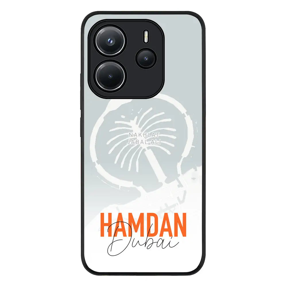 Redmi Note 14 4G / Rugged Black Personalized Location Map & Name, Phone Case - Redmi - Stylizedd.com