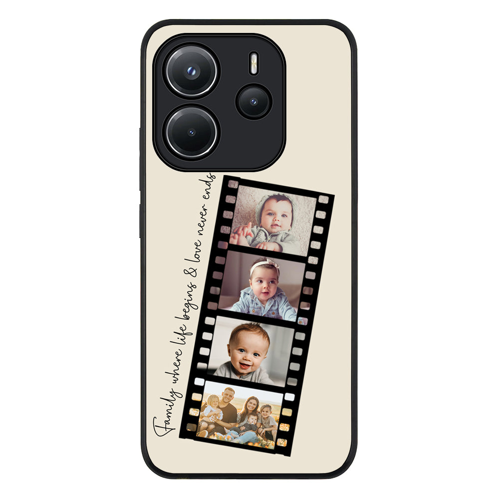 Redmi Note 14 4G / Rugged Black Custom Film Strips Personalised Movie Strip, Phone Case - Redmi - Stylizedd.com