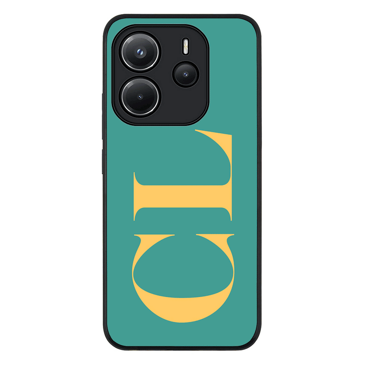Redmi Note 14 4G / Rugged Black Personalized Monogram Large Initial 3D Shadow Text, Phone Case - Redmi - Stylizedd.com