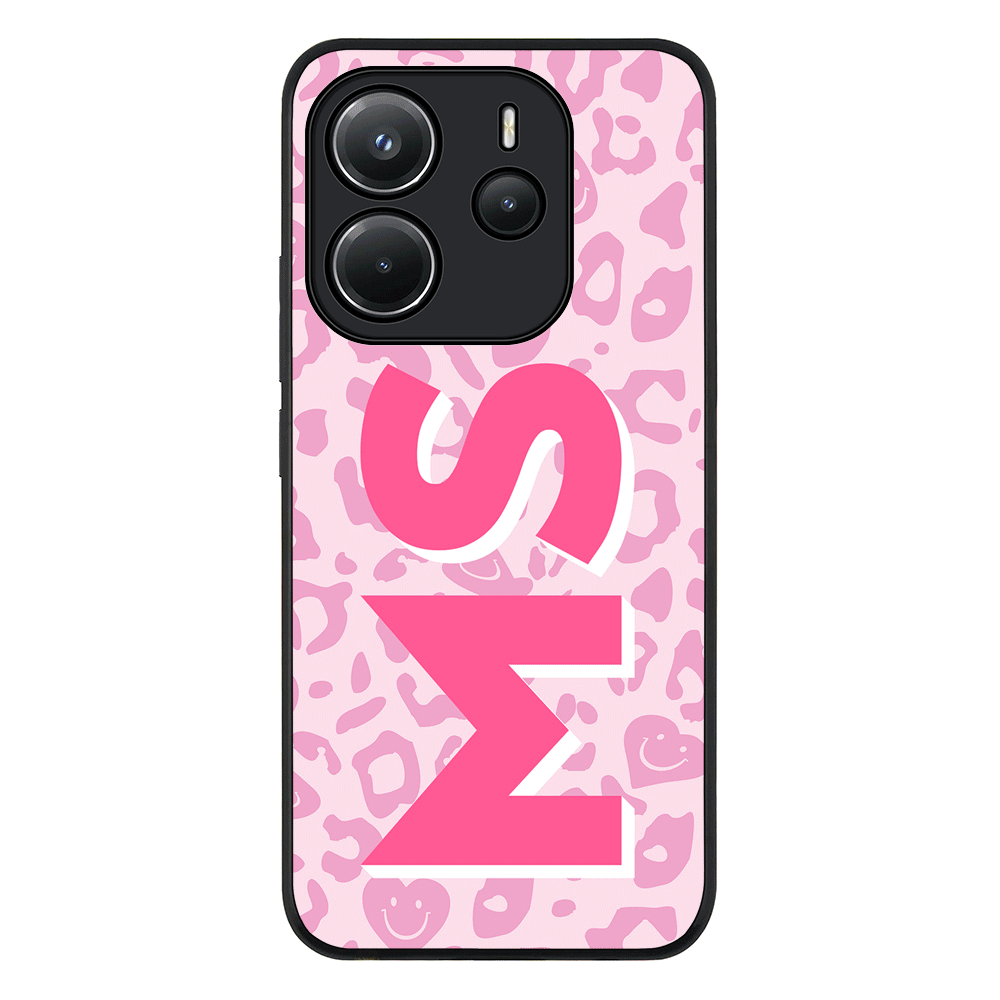 Redmi Note 14 4G / Rugged Black Custom Monogram Initial 3D Shadow Text Seamless Pattern, Phone Case - Redmi - Stylizedd.com