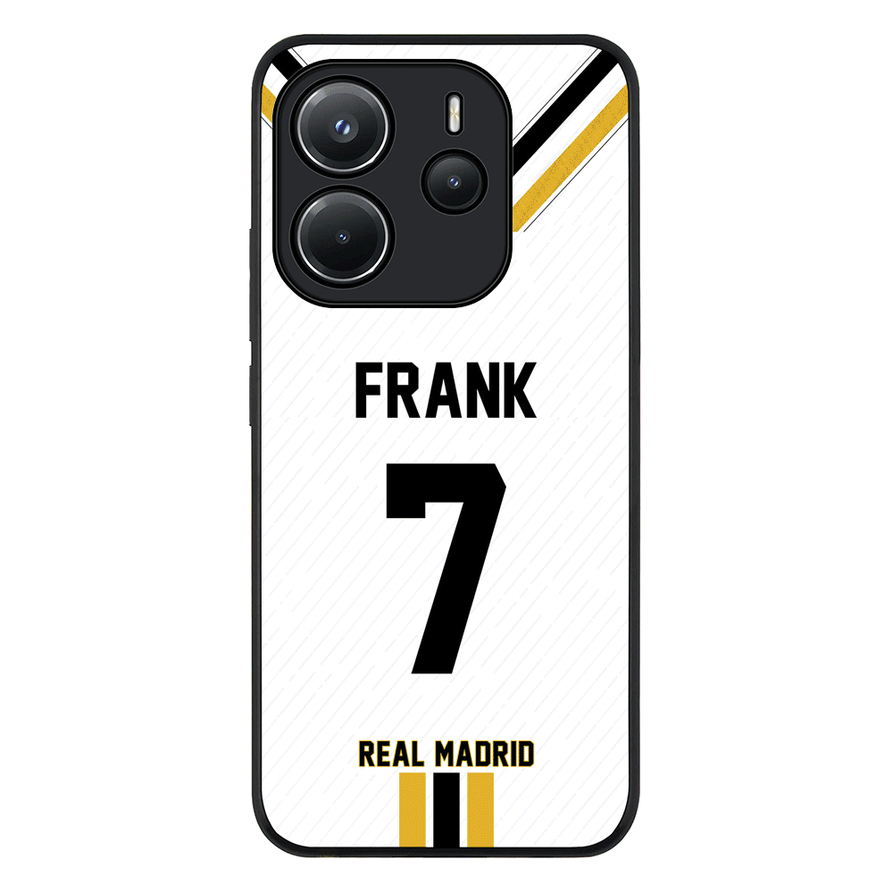 Redmi Note 14 4G / Rugged Black Personalized Football Clubs Jersey Phone Case Custom Name & Number - Redmi- Stylizedd.com