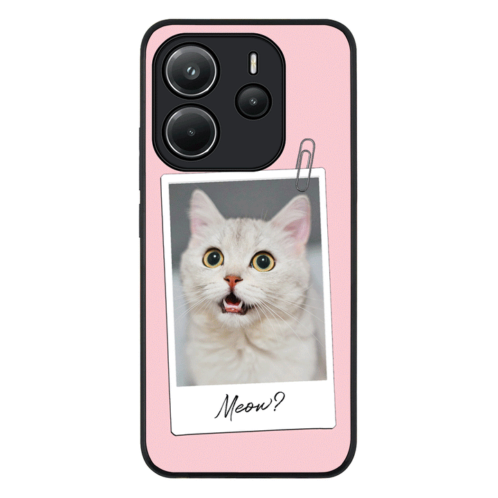 Redmi Note 14 4G / Rugged Black Polaroid Photo Pet Cat, Phone Case - Redmi - Stylizedd.com