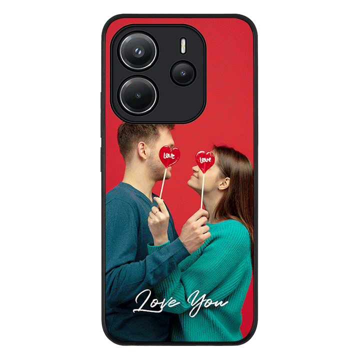 Redmi Note 14 4G / Rugged Black Custom Photo Valentine, Phone Case - Redmi - Stylizedd.com