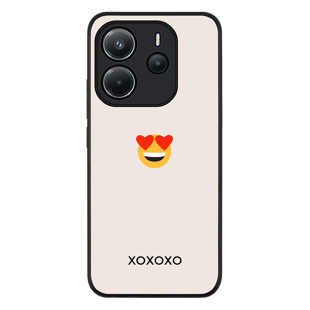 Redmi Note 14 4G / Rugged Black Custom Text Emojis Emoticons, Phone Case - Redmi - Redmi - Stylizedd.com