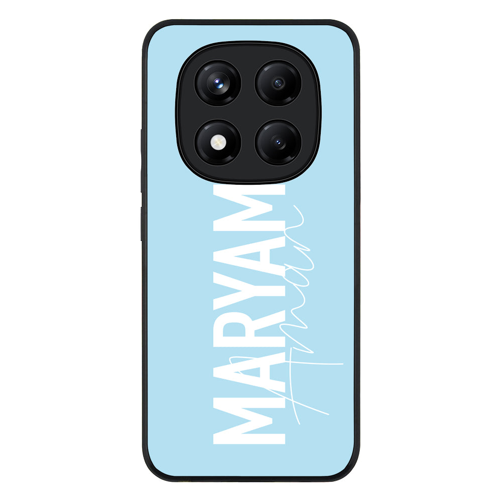 Redmi Note 14 Pro 4G / Rugged Black Personalized Name Vertical, Phone Case - Redmi - Redmi - Stylizedd.com