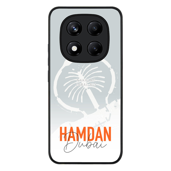 Redmi Note 14 Pro 4G / Rugged Black Personalized Location Map & Name, Phone Case - Redmi - Stylizedd.com