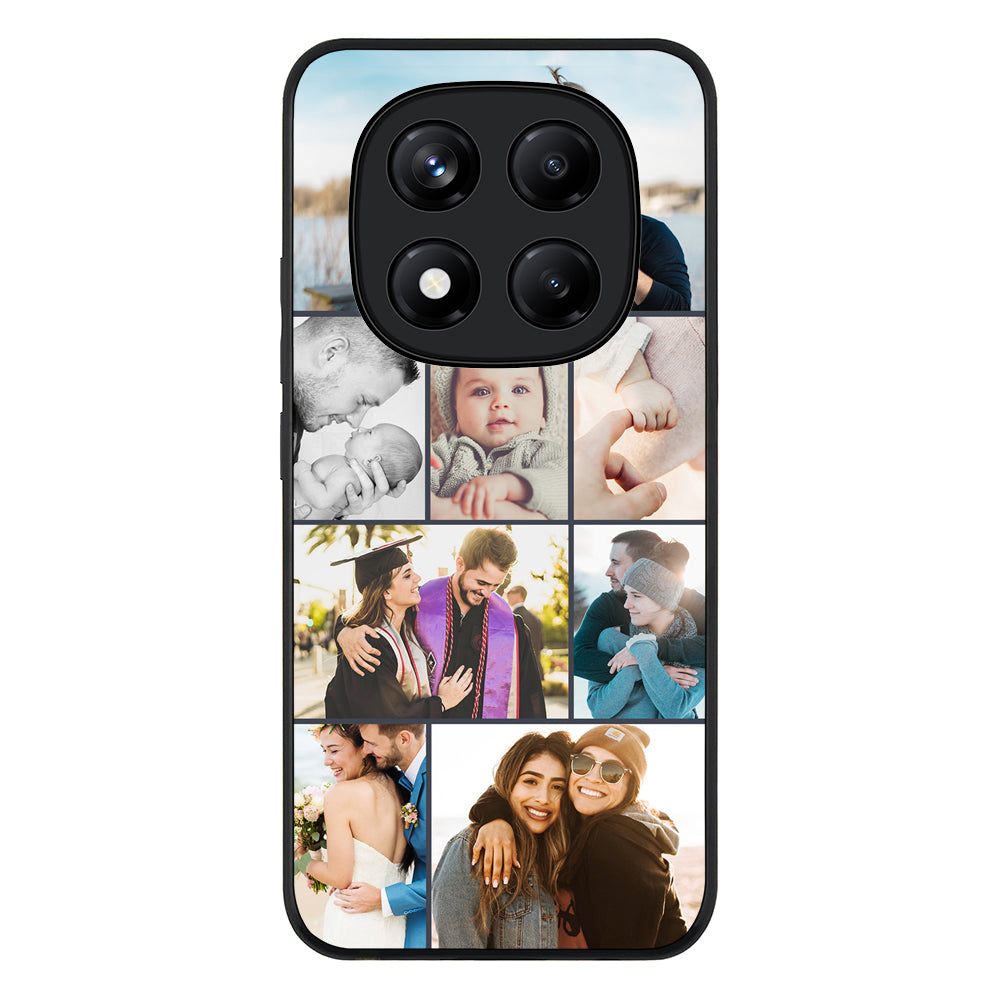 Redmi Note 14 Pro 4G / Rugged Black Personalised Photo Collage Grid Phone Case - Redmi - Stylizedd.com