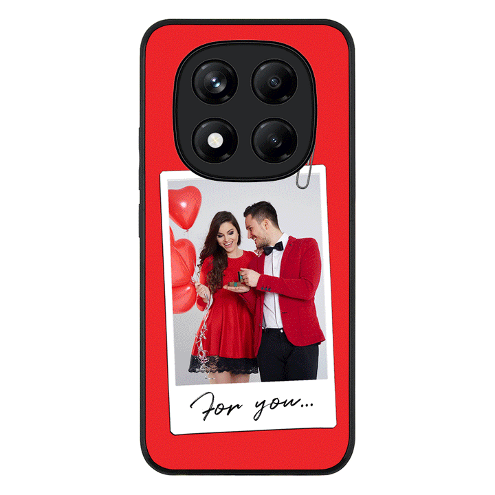 Redmi Note 14 Pro 4G / Rugged Black Personalized Polaroid Photo Valentine, Phone Case - Redmi - Stylizedd.com