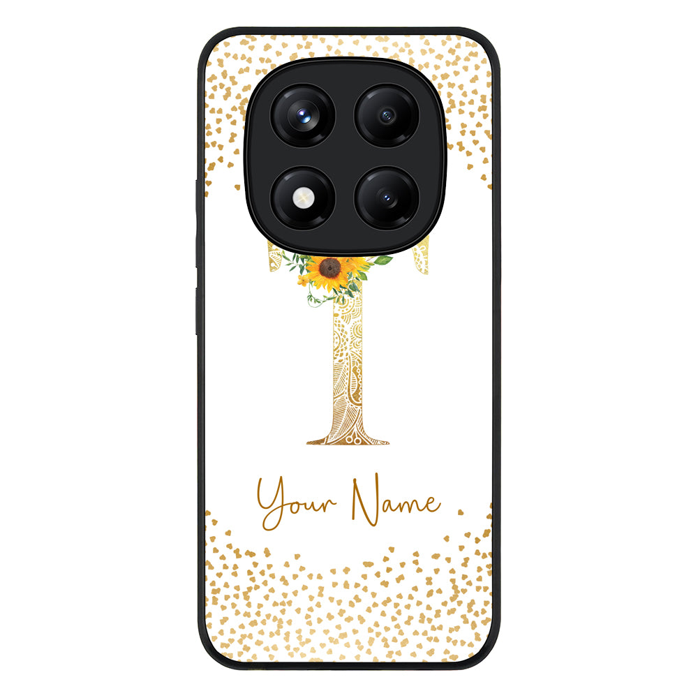 Redmi Note 14 Pro 4G / Rugged Black Floral Mandala Initial Phone Case - Redmi - Stylizedd.com
