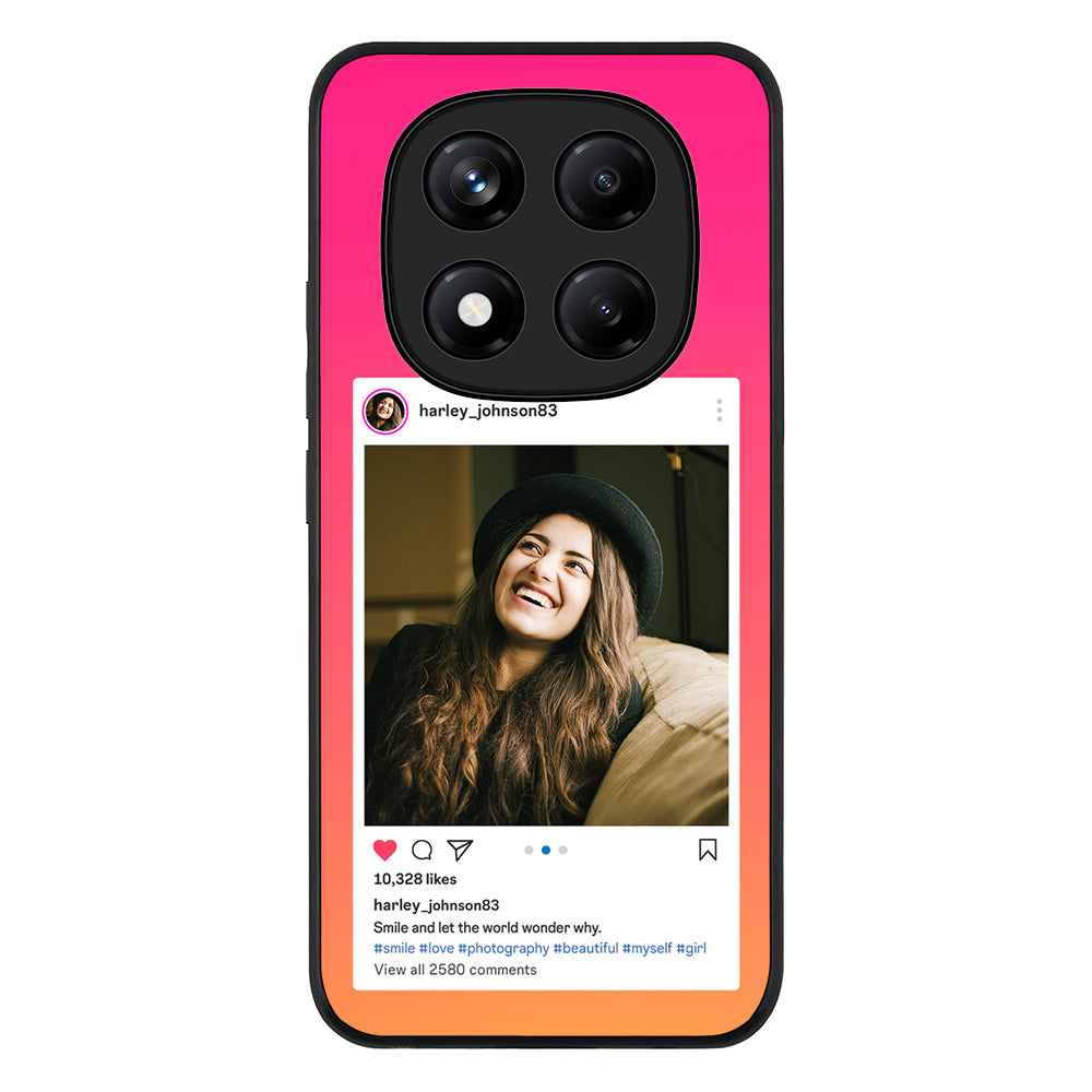 Redmi Note 14 Pro 4G / Rugged Black Custom Photo Instagram Post Template, Phone Case - Redmi - Stylizedd.com
