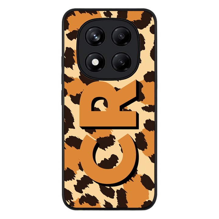 Redmi Note 14 Pro 4G / Rugged Black Custom Monogram 3D Shadow Text Animal Skin Pattern, Phone Case - Redmi - Stylizedd.com