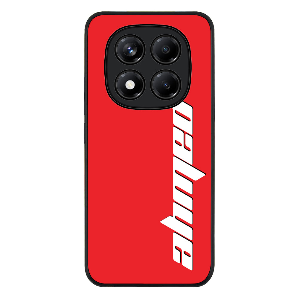 Redmi Note 14 Pro 5G / Rugged Black Custom Text, Vertical Name Phone Case - Redmi - Stylizedd.com