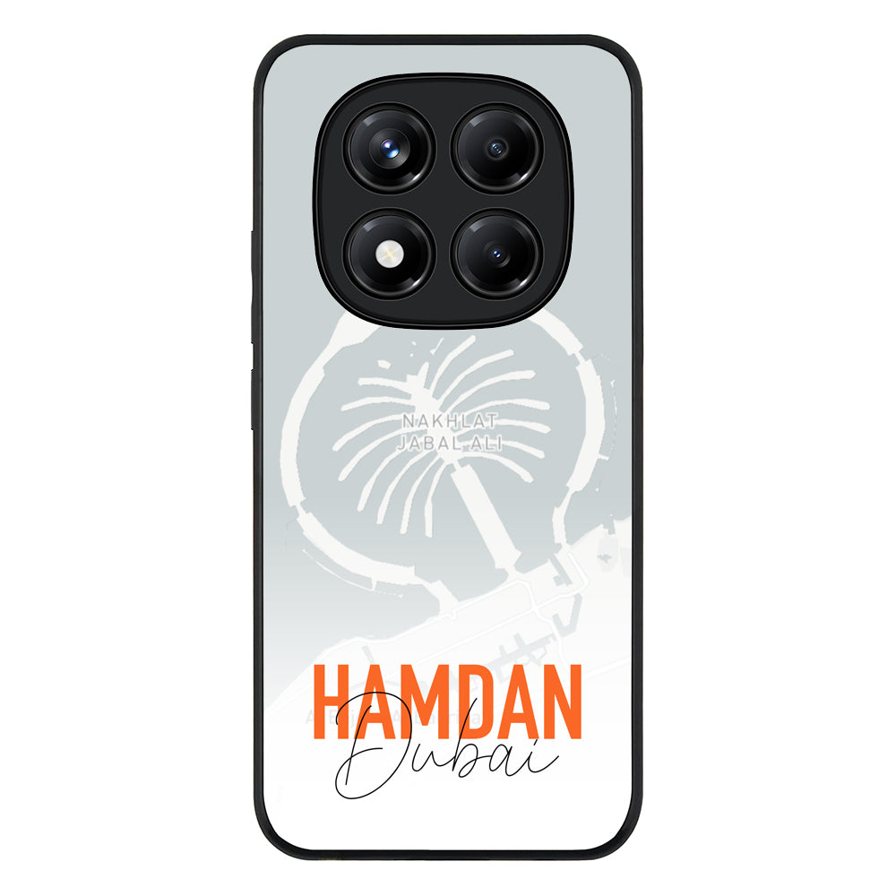 Redmi Note 14 Pro 5G / Rugged Black Personalized Location Map & Name, Phone Case - Redmi - Stylizedd.com