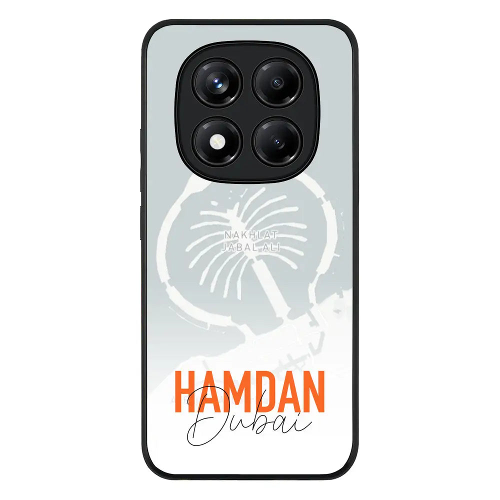 Redmi Note 14 Pro 5G / Rugged Black Personalized Location Map & Name, Phone Case - Redmi - Stylizedd.com