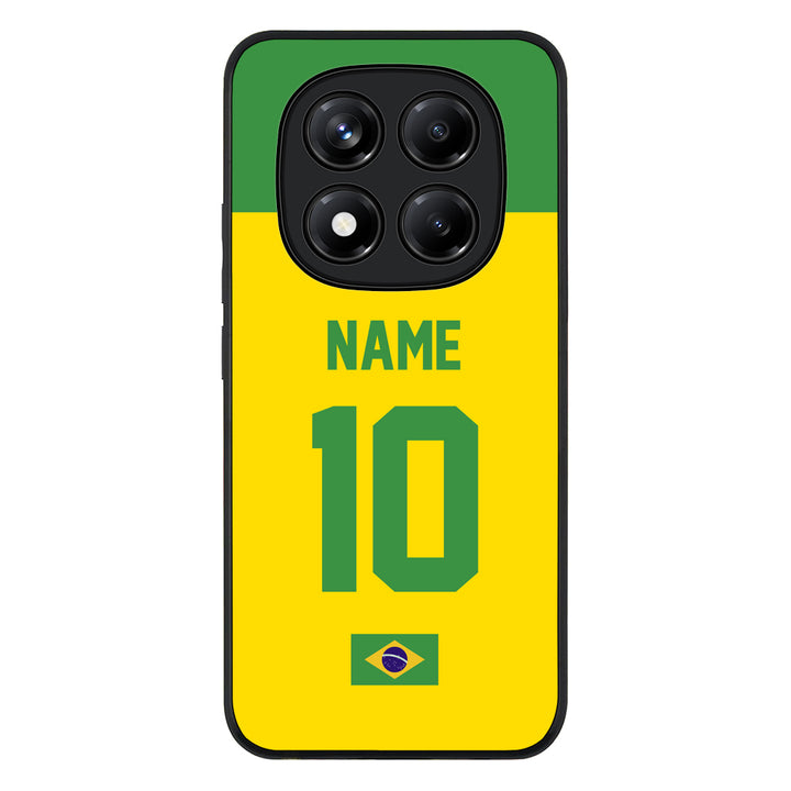 Redmi Note 14 Pro 5G / Rugged Black Personalized Football Jersey Phone Case Custom Name & Number - Redmi - Stylizedd.com