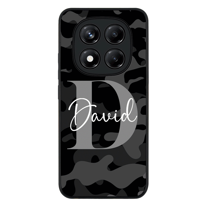 Personalized Name Camouflage Military Camo Phone Case - Poco - X7 / Rugged Black - Stylizedd