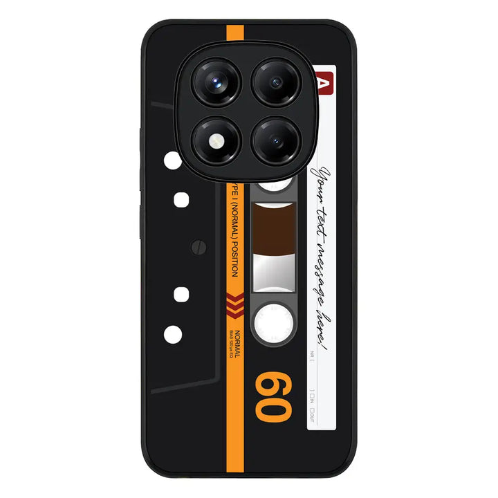 Custom Retro Cassette Tape Phone Case - Poco - X7 / Rugged Black - Stylizedd