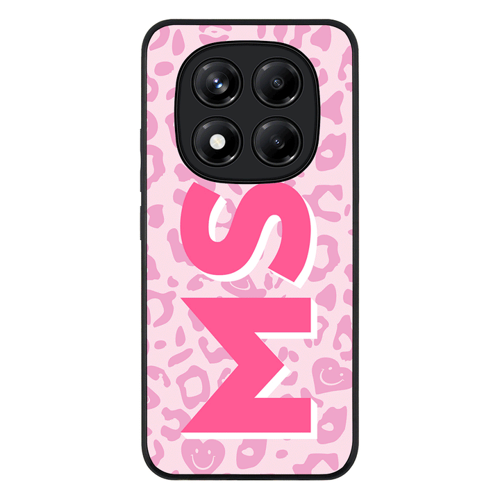 Custom Monogram Initial 3D Shadow Text Seamless Pattern Phone Case - Poco - X7 / Rugged Black