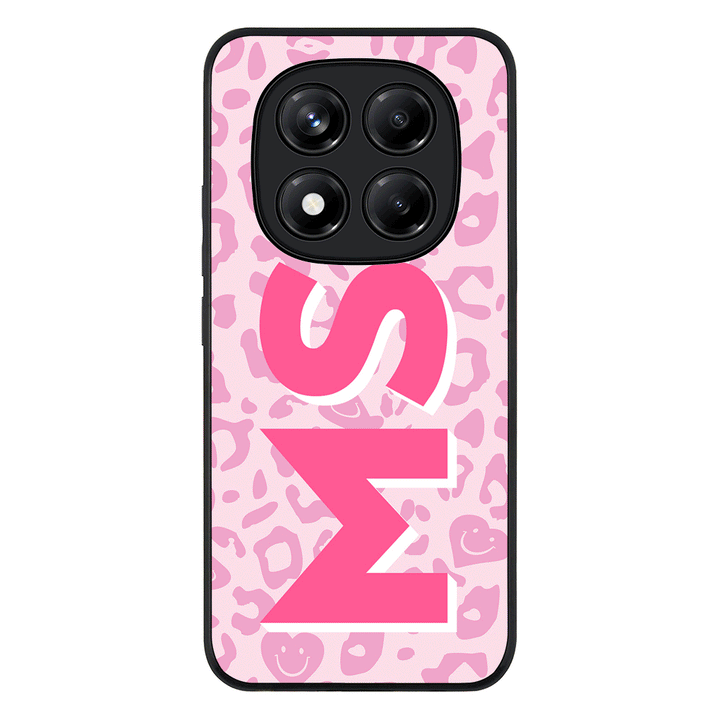 Redmi Note 14 Pro 5G / Rugged Black Custom Monogram Initial 3D Shadow Text Seamless Pattern, Phone Case - Redmi - Stylizedd.com
