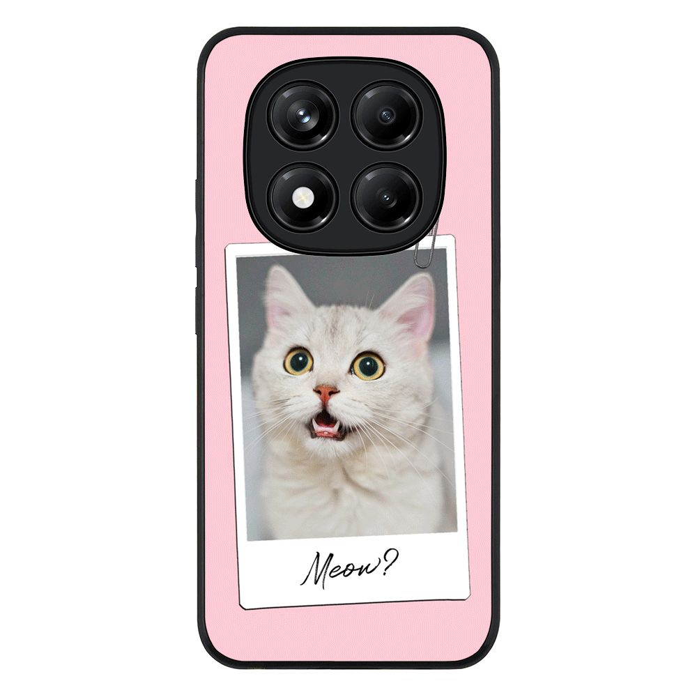 Redmi Note 14 Pro 5G / Rugged Black Polaroid Photo Pet Cat, Phone Case - Redmi - Stylizedd.com
