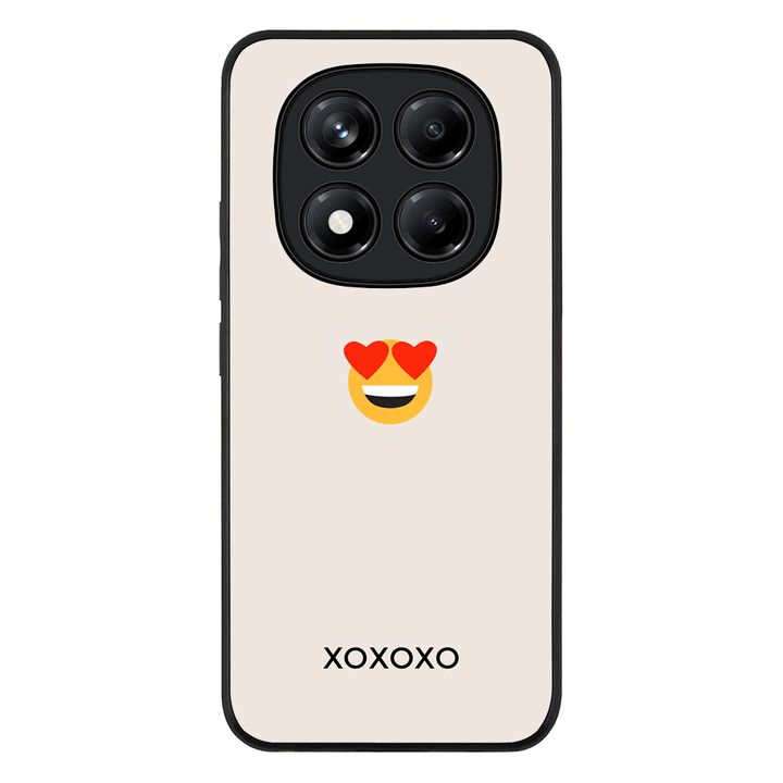 Custom Text Emojis Emoticons Phone Case - Poco - X7 / Rugged Black - Stylizedd