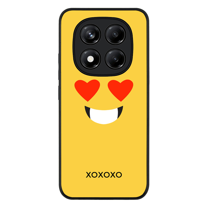 Custom Text Emojis Emoticons Face Phone Case - Poco - X7 / Rugged Black - Stylizedd