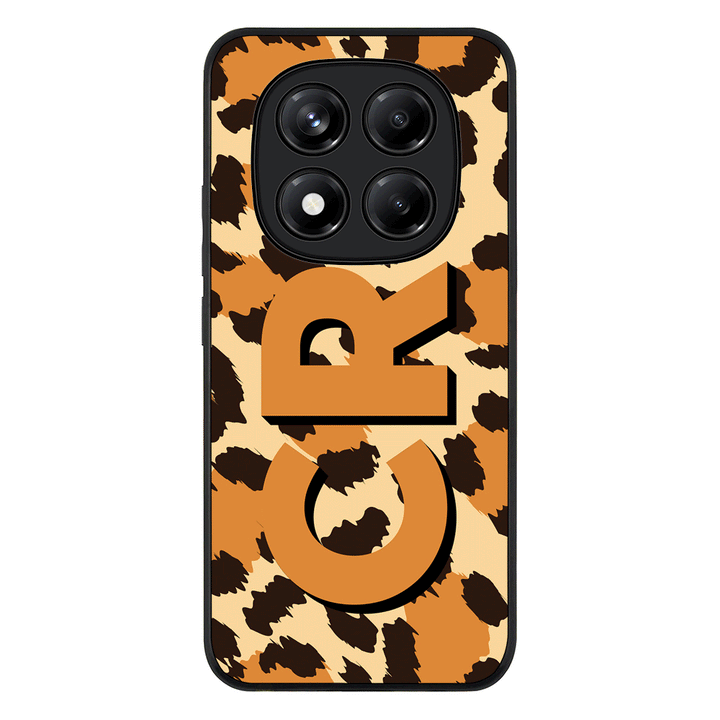 Redmi Note 14 Pro 5G / Rugged Black Custom Monogram 3D Shadow Text Animal Skin Pattern, Phone Case - Redmi - Stylizedd.com