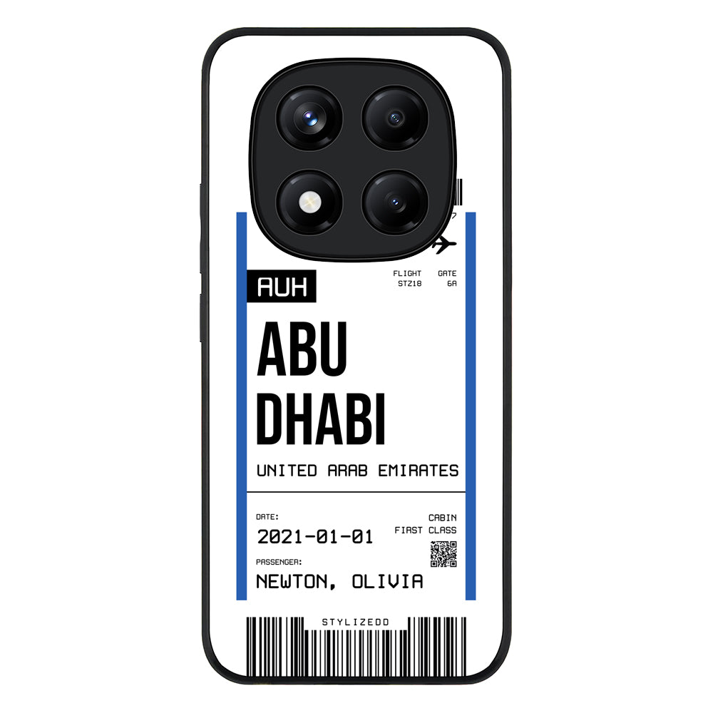 Redmi Note 14 Pro Plus 5G / Rugged Black Custom Flight Boarding Pass Ticket Phone Case - Redmi - Stylizedd.com