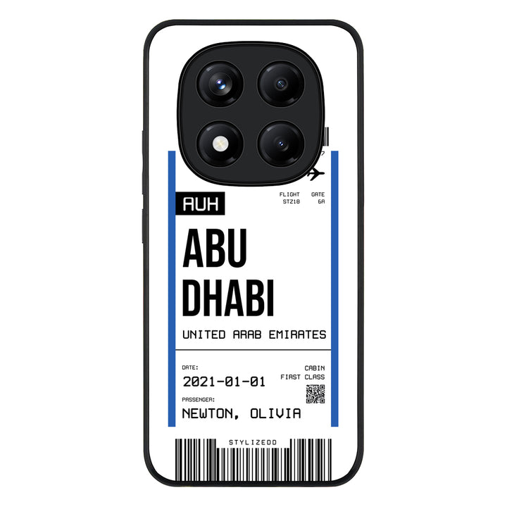 Redmi Note 14 Pro Plus 5G / Rugged Black Custom Flight Boarding Pass Ticket Phone Case - Redmi - Stylizedd.com