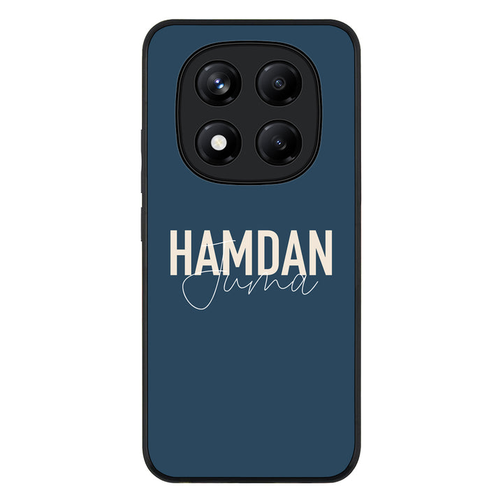 Redmi Note 14 Pro Plus 5G / Rugged Black Personalized Name Horizontal, Phone Case - Redmi - Stylizedd.com