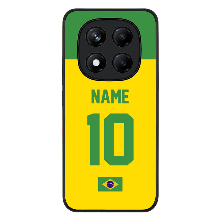 Redmi Note 14 Pro Plus 5G / Rugged Black Personalized Football Jersey Phone Case Custom Name & Number - Redmi - Stylizedd.com