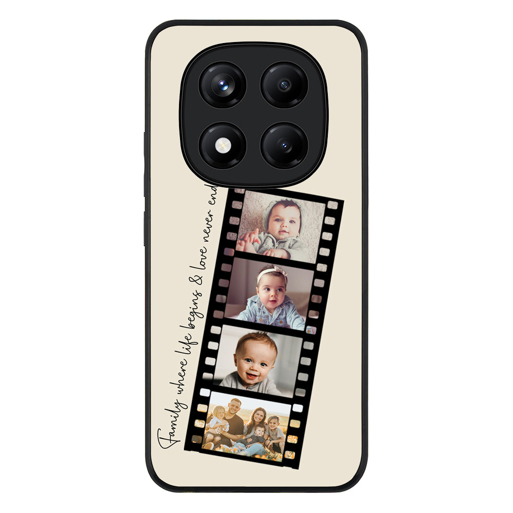 Redmi Note 14 Pro Plus 5G / Rugged Black Custom Film Strips Personalised Movie Strip, Phone Case - Redmi - Stylizedd.com