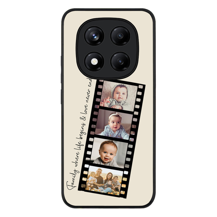 Redmi Note 14 Pro Plus 5G / Rugged Black Custom Film Strips Personalised Movie Strip, Phone Case - Redmi - Stylizedd.com