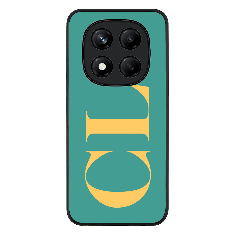 Redmi Note 14 Pro Plus 5G / Rugged Black Personalized Monogram Large Initial 3D Shadow Text, Phone Case - Redmi - Stylizedd.com