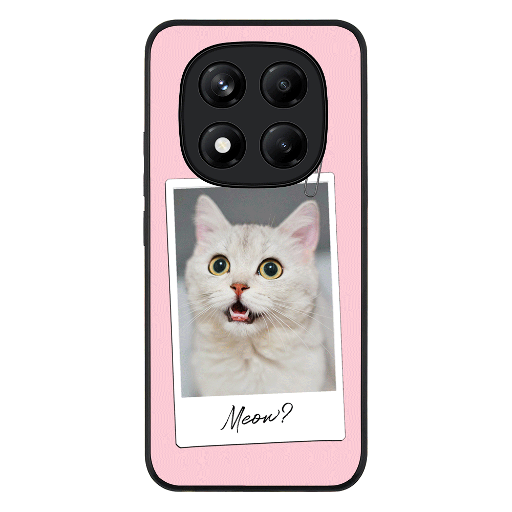 Redmi Note 14 Pro Plus 5G / Rugged Black Polaroid Photo Pet Cat, Phone Case - Redmi - Stylizedd.com