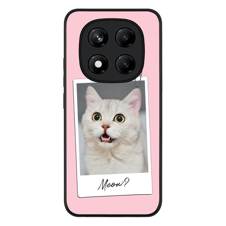 Redmi Note 14 Pro Plus 5G / Rugged Black Polaroid Photo Pet Cat, Phone Case - Redmi - Stylizedd.com