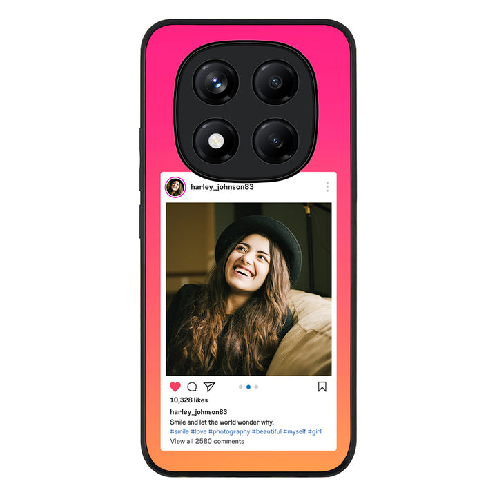 Redmi Note 14 Pro Plus 5G / Rugged Black Custom Photo Instagram Post Template, Phone Case - Redmi - Stylizedd.com