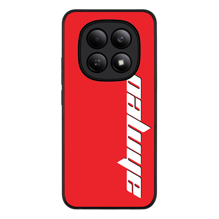 Redmi Note 15 4G / Rugged Black Custom Text, Vertical Name Phone Case - Redmi - Stylizedd.com