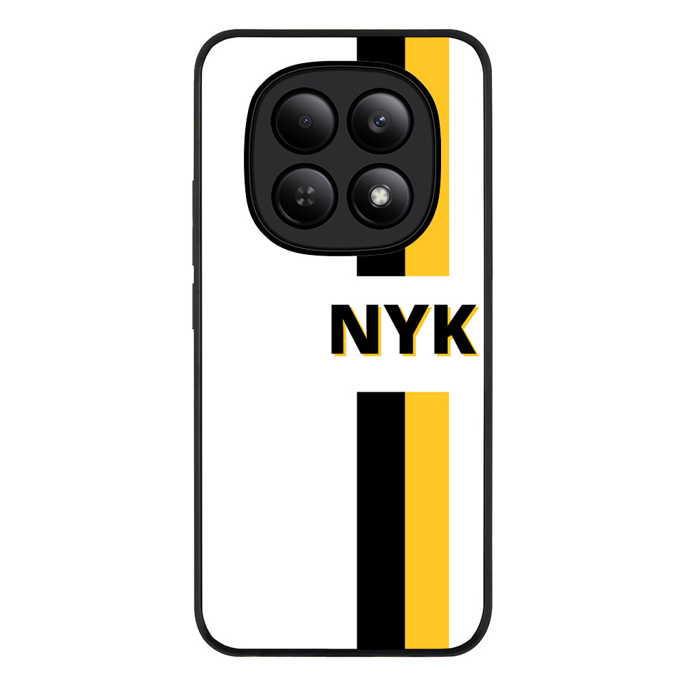 Redmi Note 15 4G / Rugged Black Custom Striped Monogram Phone Case - Redmi - Stylizedd.com