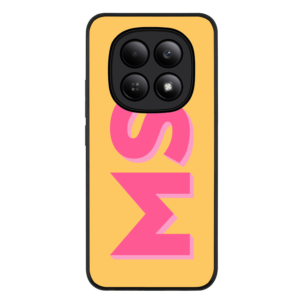 Redmi Note 15 4G / Rugged Black Personalized Monogram Initial 3D Shadow Text Phone Case - Redmi - Stylizedd.com