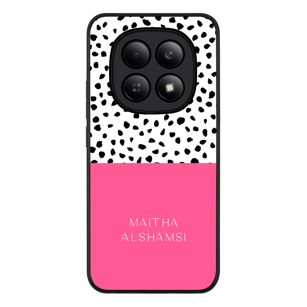 Redmi Note 15 4G / Rugged Black Personalized Text Colorful Spotted Dotted, Phone Case - Redmi - Stylizedd.com