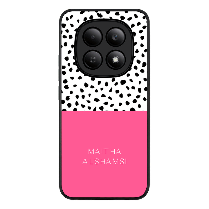 Redmi Note 15 4G / Rugged Black Personalized Text Colorful Spotted Dotted, Phone Case - Redmi - Stylizedd.com