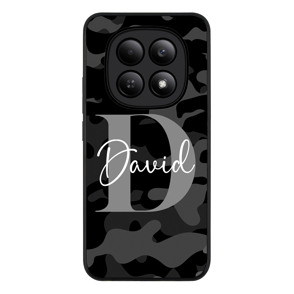 Redmi Note 15 4G / Rugged Black Personalized Name Camouflage Military Camo Phone Case - Redmi - Stylizedd.com